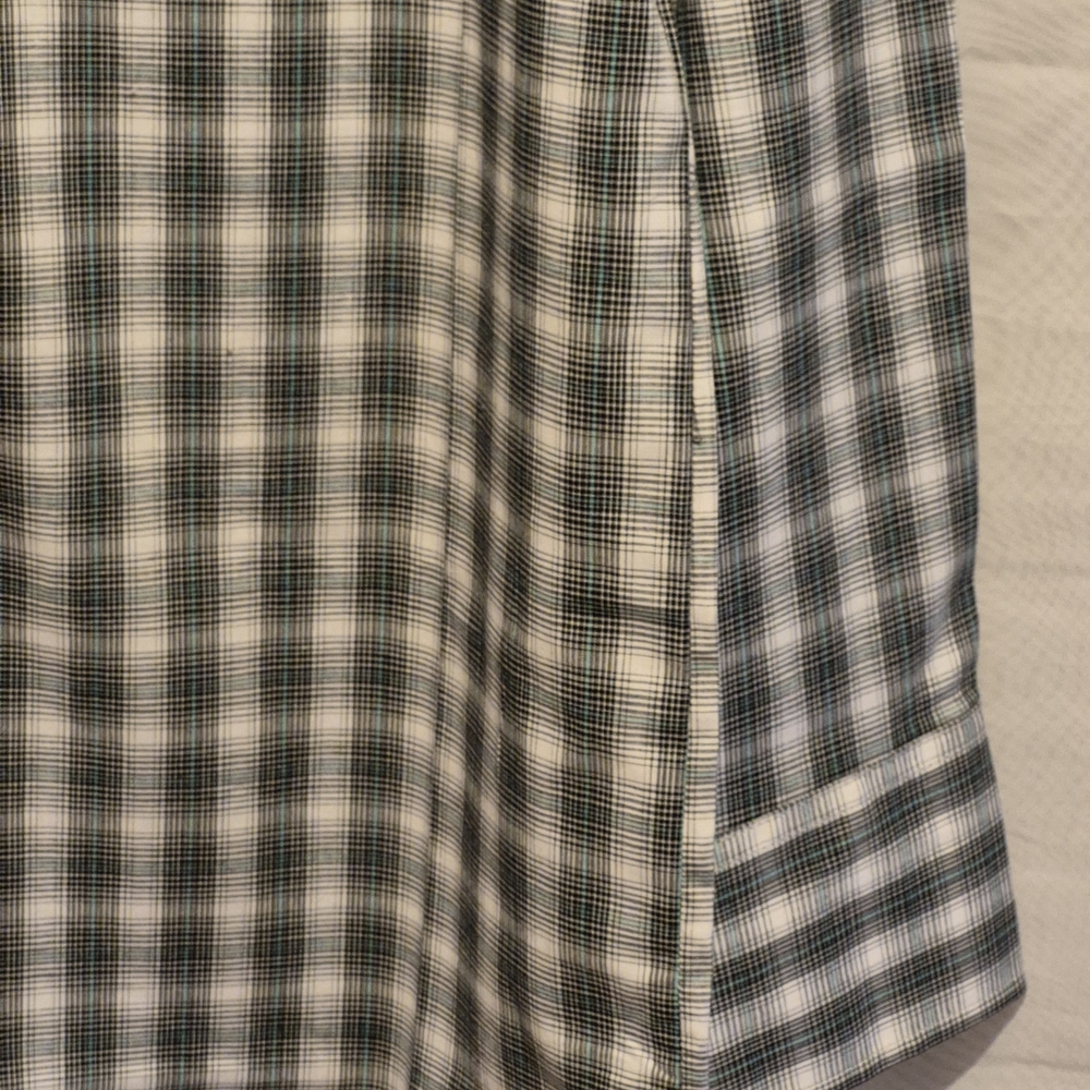 NWT LARGE TALL Luxury Wrangler Western Men's Black & White Plaid Shirt - Picture 7 of 15